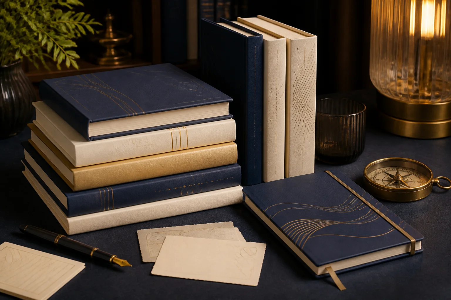 An original collection of unbranded books and journals about personal growth